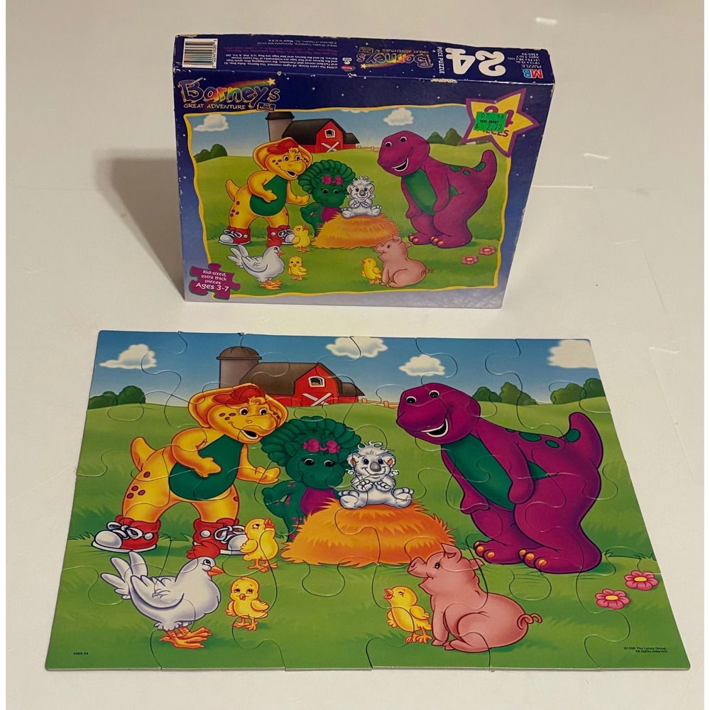 Vintage 1998 Barney's Great Adventure The Movie 24 Piece Puzzle Milton Bradley